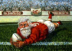 Santa Saves The Day – Welsh Christmas Card