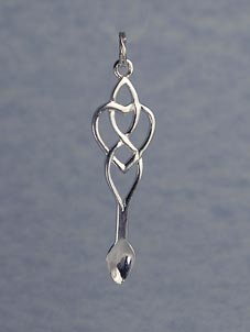 Silver Lovespoon Pendant / Necklace ( Celtic Heart )