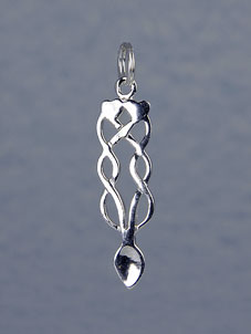 Silver Lovespoon Pendant (2 Hearts & Celtic Knot )