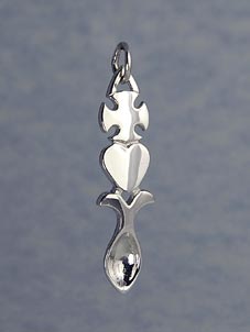 Silver Lovespoon Pendant ( Cross )