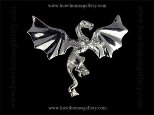 Silver Winged Dragon Brooch
