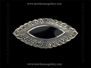 Silver Brooch Set With Marcasite
