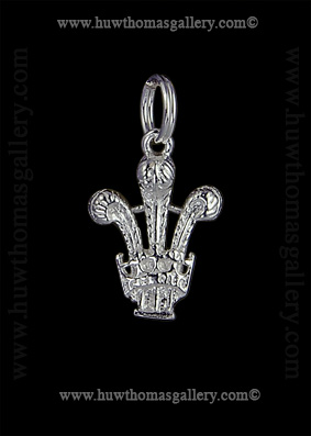 Silver Prince Of Wales 3 Feather Pendant