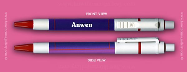 Female Welsh Name:  Anwen – On A Pen ( Girl’s / Women’s Name )
