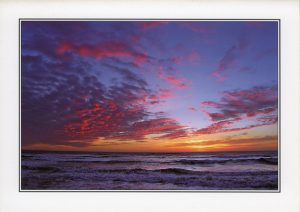 Sunset At Pink Bay Porthcawl – Greeting Card