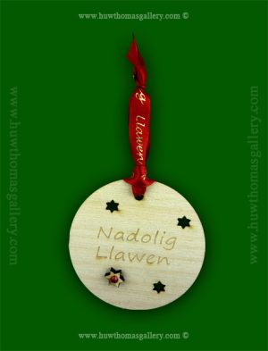 You Get 2 Nadolig Llawen Round – Welsh Christmas Tree Decorations