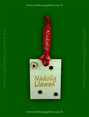 You Get 2 Nadolig Llawen Rectangle – Welsh Christmas Tree Decorations