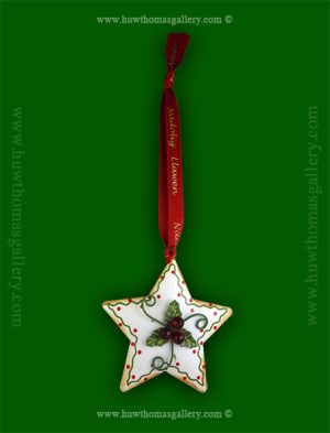 You Get 2 Painted Star Nadolig Llawen –  Christmas Tree Decorations