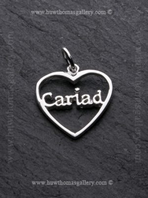 Silver Cariad Heart Shaped Pendant / Necklace
