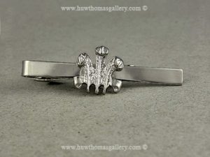 Three Feather Welsh Tie Slide Silver Finish