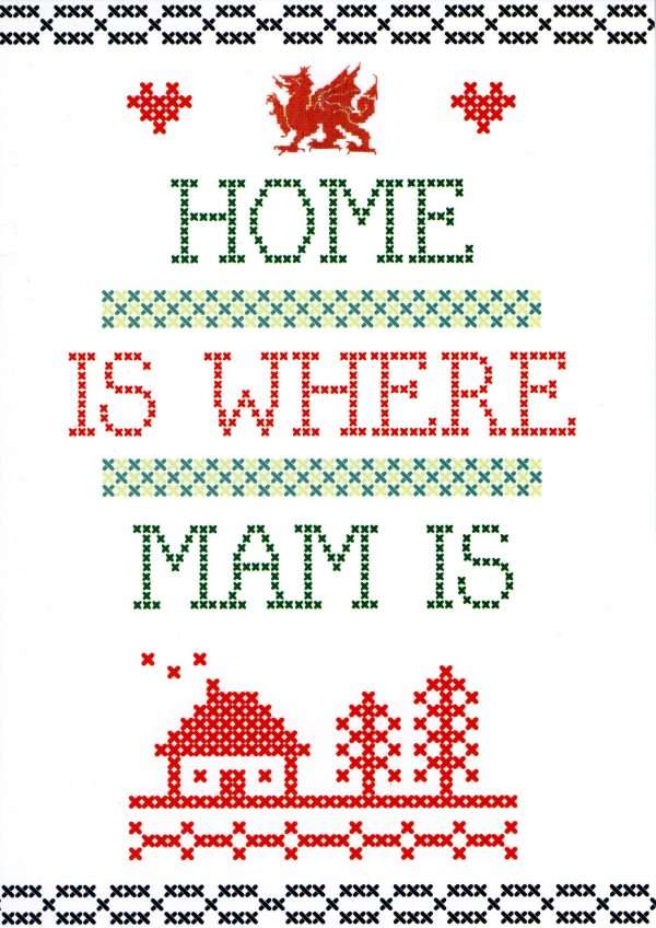 Mother's Day – Home Is Where Mam Is – Welsh Greeting Card
