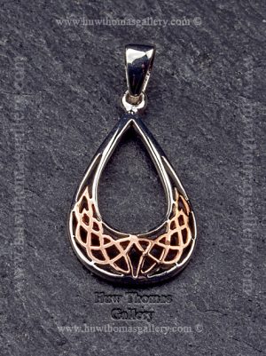 Silver & Rose Gold Celtic Pendant / Necklace