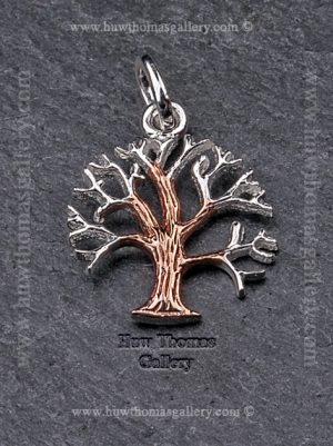 Silver & Rose Gold Celtic Tree Of Life Pendant / Necklace