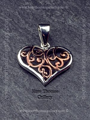 Silver & Rose Gold Heart Pendant / Necklace