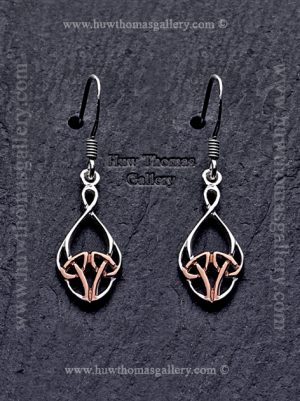 Silver & Rose Gold Celtic Earrings