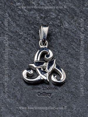 Silver Celtic Pendant / Necklace With Celtic Spirals Knotted Together
