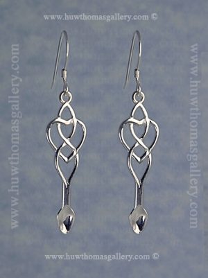 Silver Lovespoon Earrings ( Celtic Heart )