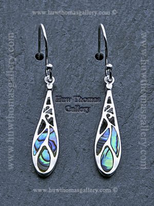 Silver & Paua Shell Earrings (tear Drop)