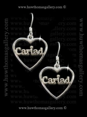 Cariad Silver Earrings ( Heart Shaped )