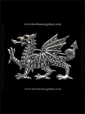 Welsh Dragon Brooches