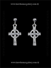 Silver Celtic Cross Earrings