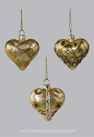 Heart Shaped Christmas Tree Baubles - Decorations